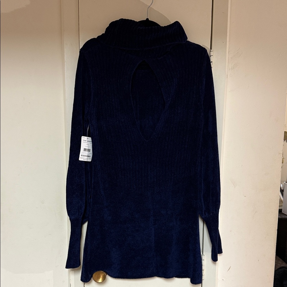 Free People Midnight Blue Cowl Neck Sweater